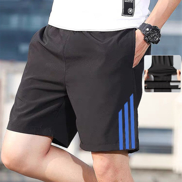 Men’s Three-Bar Sports Shorts Quick-Dry Stretch Fitness Pants