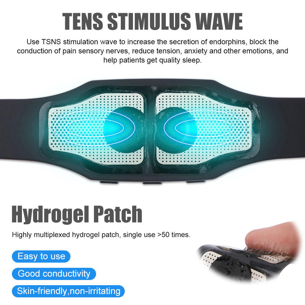 Smart EMS Sleep Aid Device Portable Insomnia Massager Black Pink