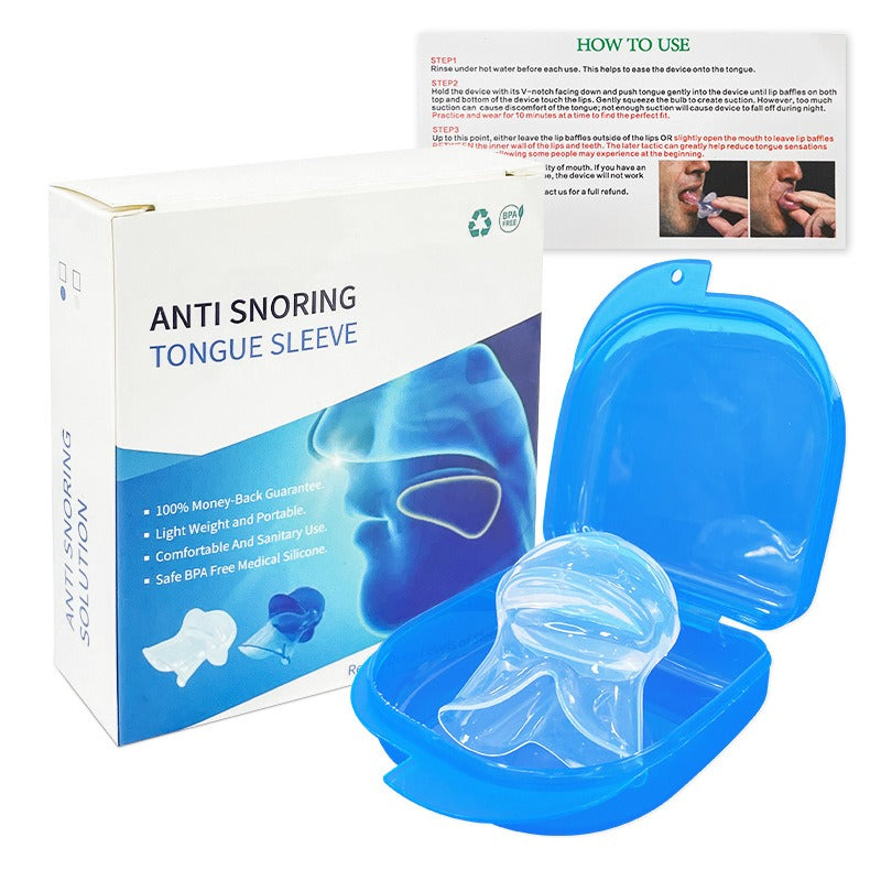Anti-Snoring Tongue Sleeve Silicone Device Sleep Respirator Apparatus