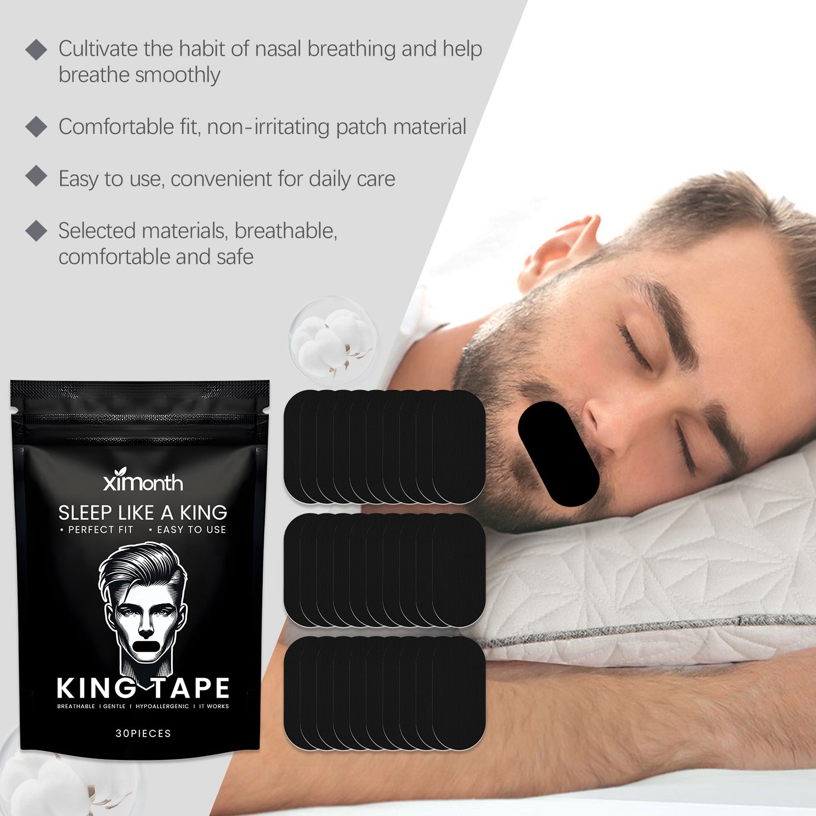 Anti-Snoring Sleep Tape Comfortable Breathable Mouth Strip Stop Snoring