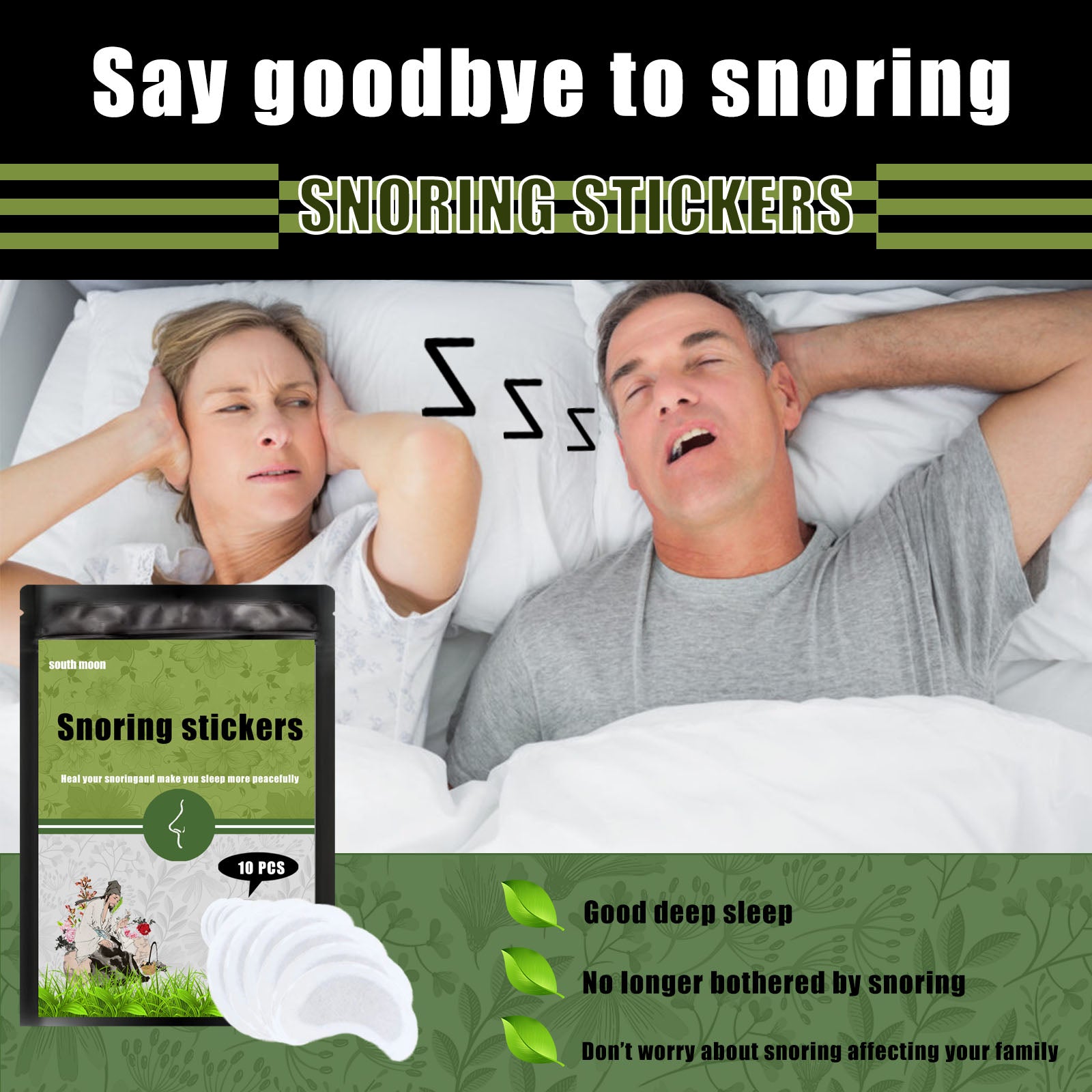 Anti-Snoring Patch Breathing Sleep Talk Care Nighttime Aid