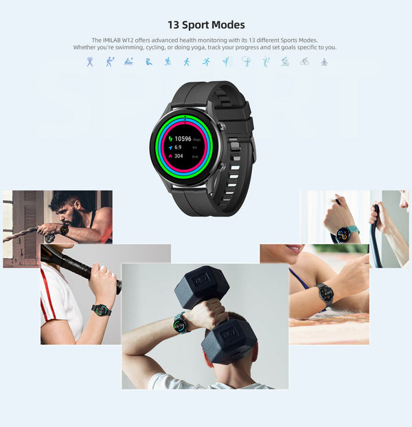 W12 Smart Watch Men Women Bluetooth Fitness Tracker Waterproof