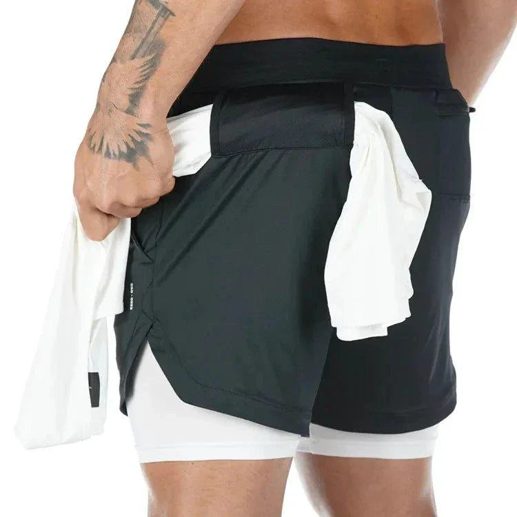 Camo 2-in-1 Quick-Dry Men’s Running Gym Shorts