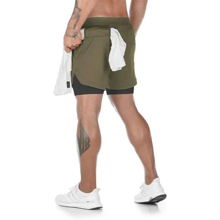 Camo 2-in-1 Quick-Dry Men’s Running Gym Shorts