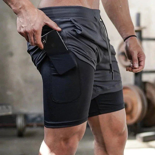 Camo 2-in-1 Quick-Dry Men’s Running Gym Shorts