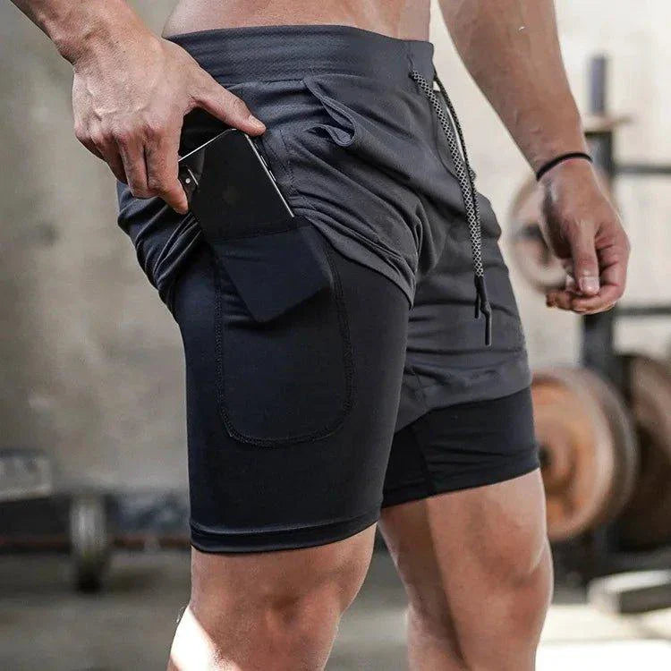 Camo 2-in-1 Quick-Dry Men’s Running Gym Shorts